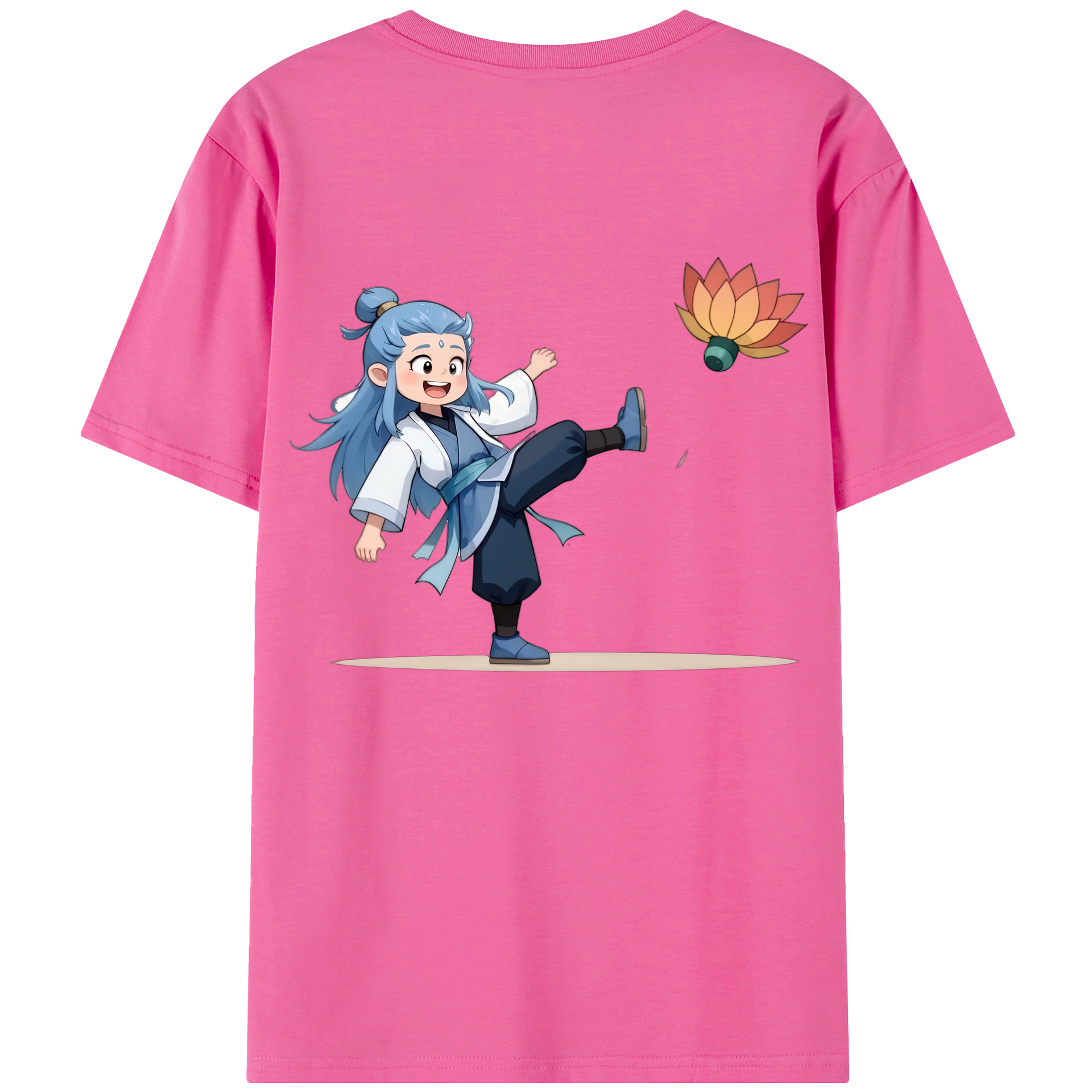 （画像用） Ne Zha 2 ナタ 魔童の大暴れ レディース半袖Tシャツ(バックプリント)